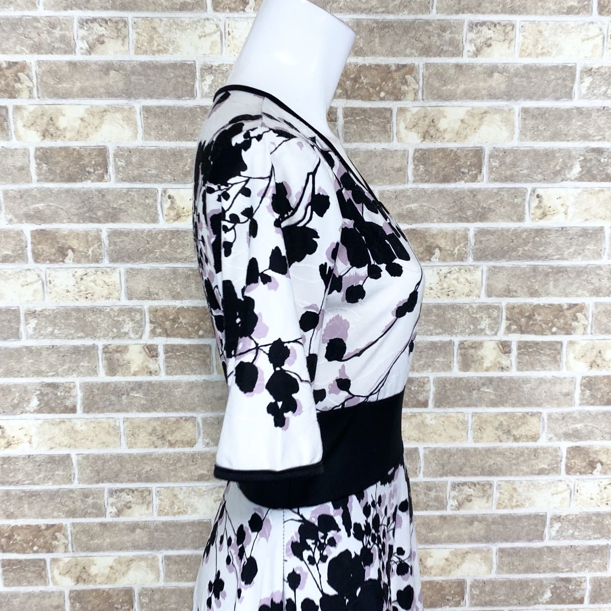 1円 ドレス BBaroma ワンピース 白黒 カラードレス キャバドレ 発表会 イベント 中古４４５０の画像7