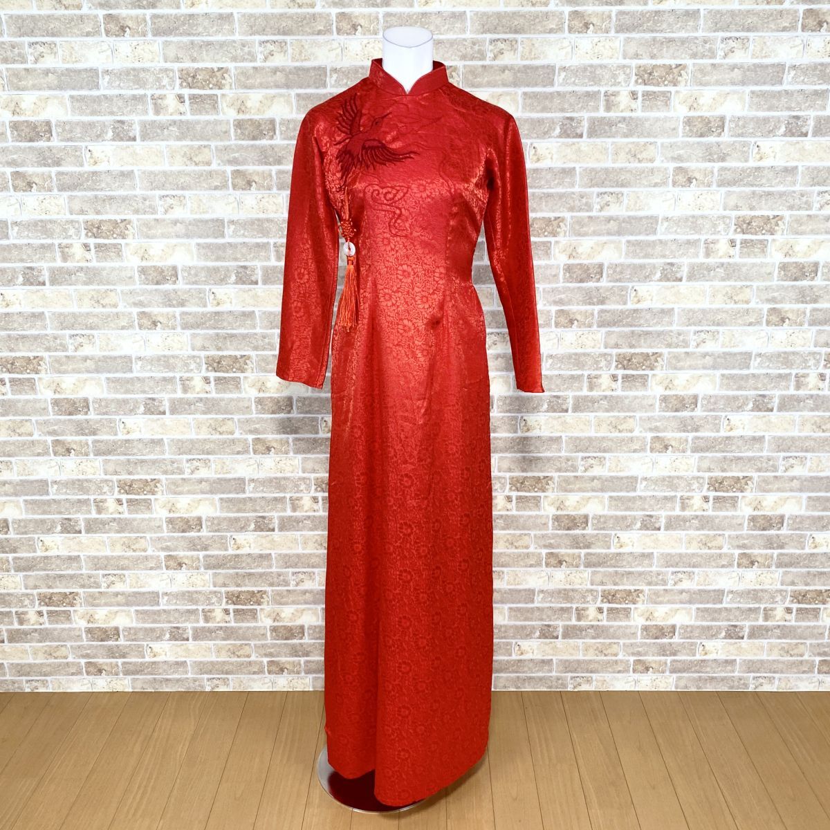 1 jpy blue The i on . long One-piece M red color dress kyabadore presentation formal used 4520