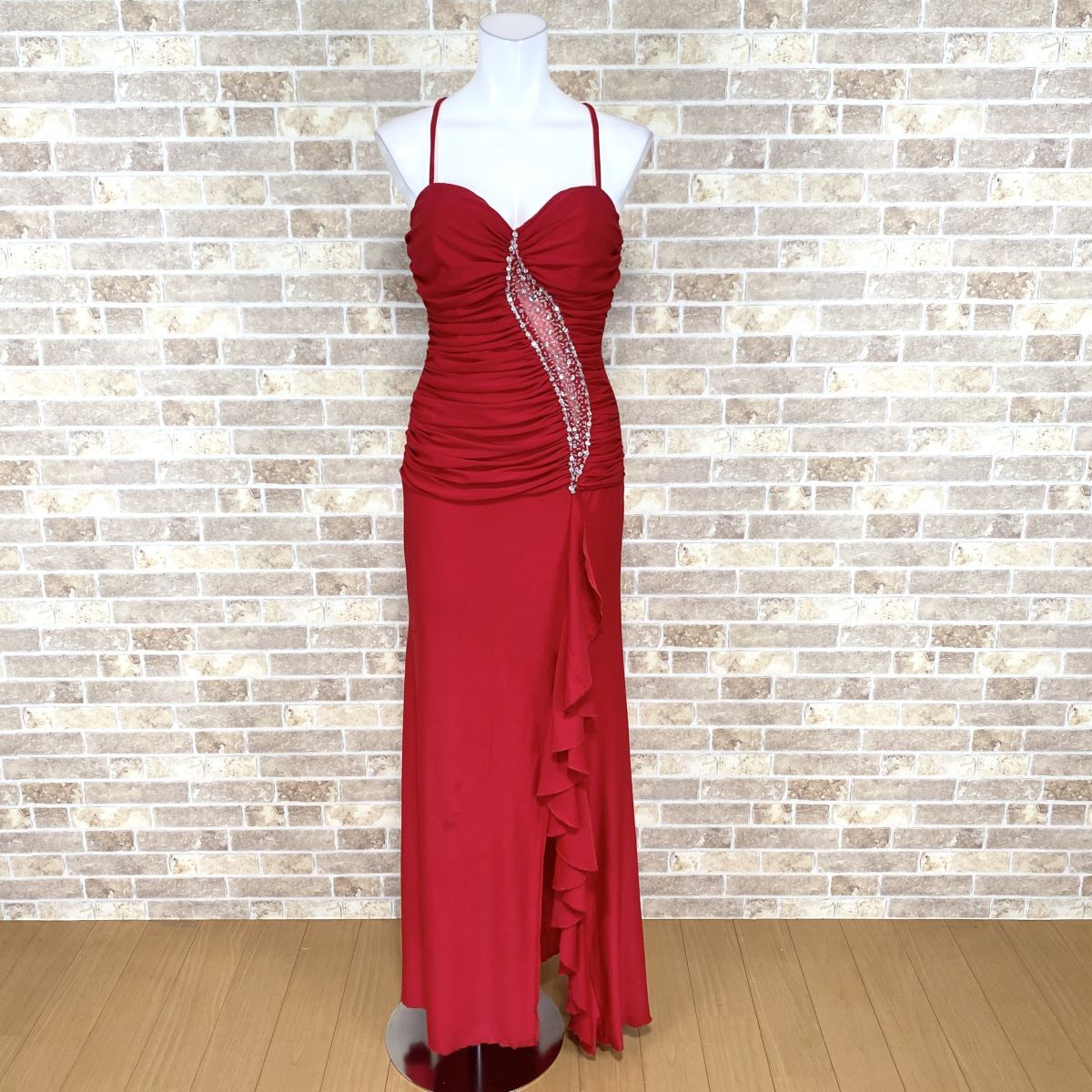 1 jpy dress escape long One-piece red color dress kyabadore presentation Event used 4848