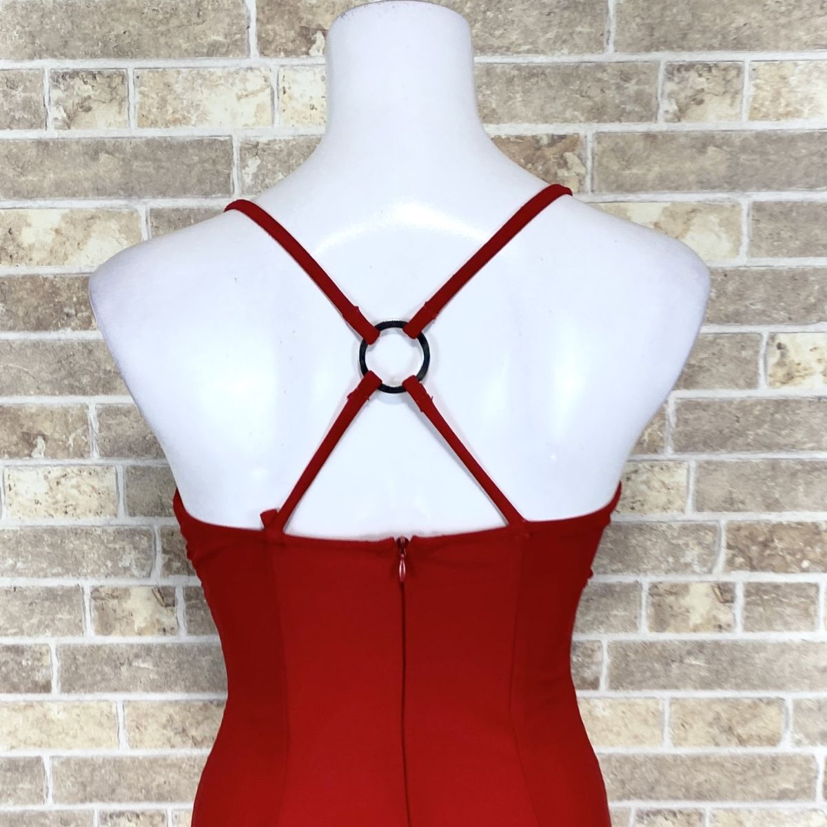 1 jpy dress escape long One-piece red color dress kyabadore presentation Event used 4848