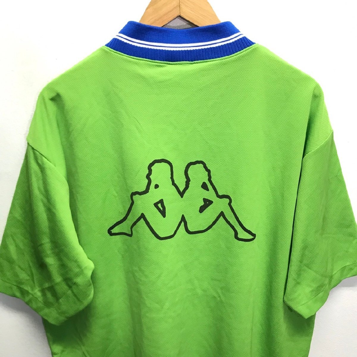 (^w^)b 日本製 Kappa カッパ 80s 90s ヴィンテージ ゲーム サッカー シャツ ウェア Bellmare ベルマーレ 平塚 半袖 グリーン XO 8789iE_画像4