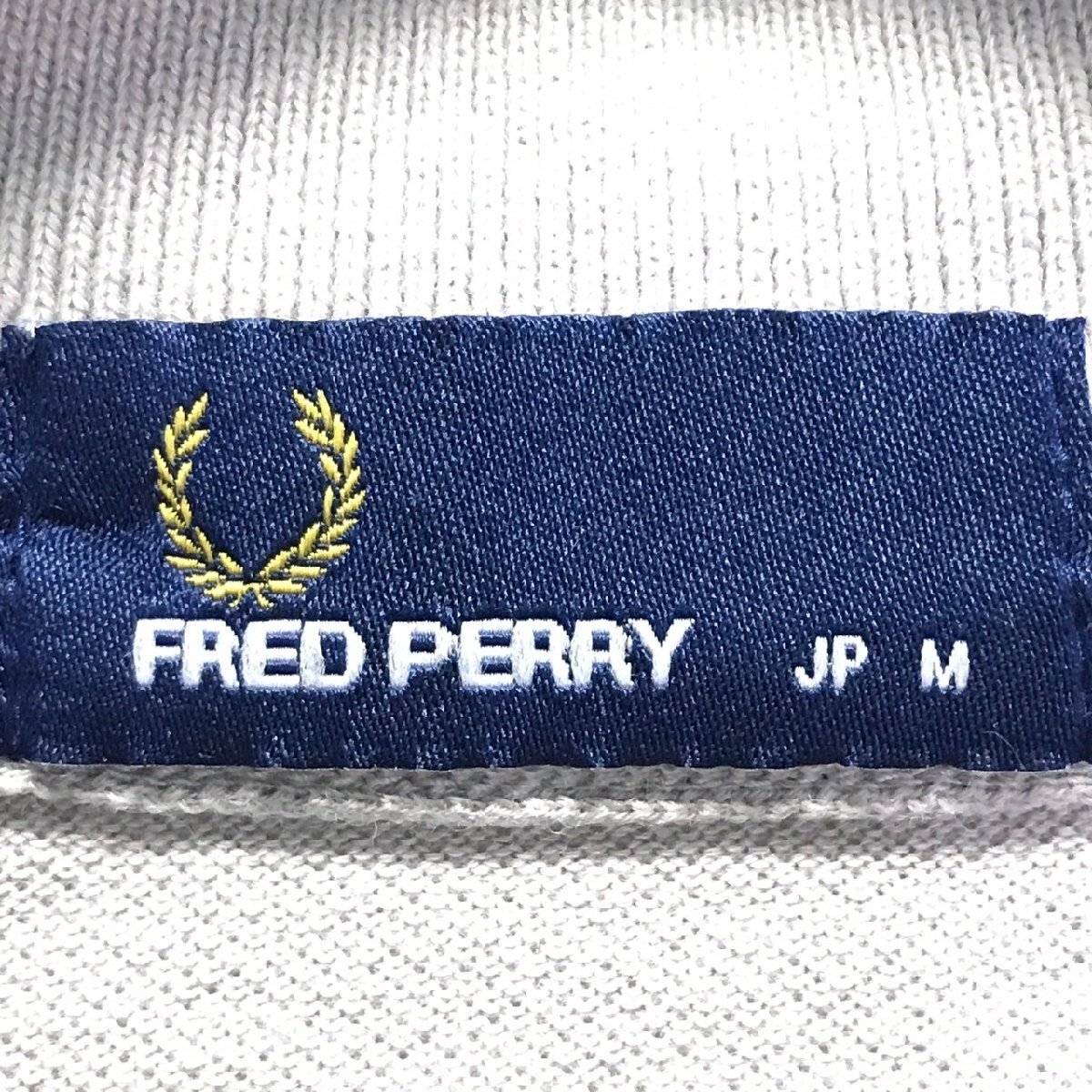 (^w^)b FRED PERRY フレッドペリー 半袖 ショートスリーブ ポロ シャツ トップス 月桂樹 ロゴ 刺繍 グラデーション グレー 黒 M 8758iE_画像8