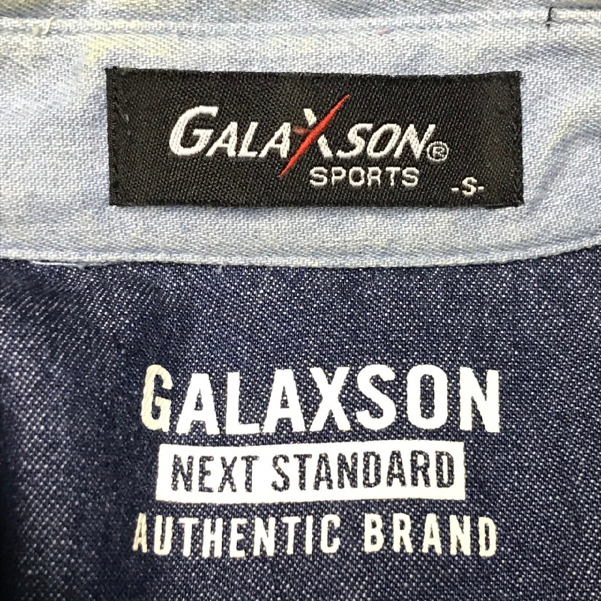 (^w^)b GALAXSON SPORTS ギャラクソン シャンブレー 長袖 ロングスリーブ シャツ ポケット ロゴ 刺繍 カジュアル ライトブルー S 8730iE_画像9