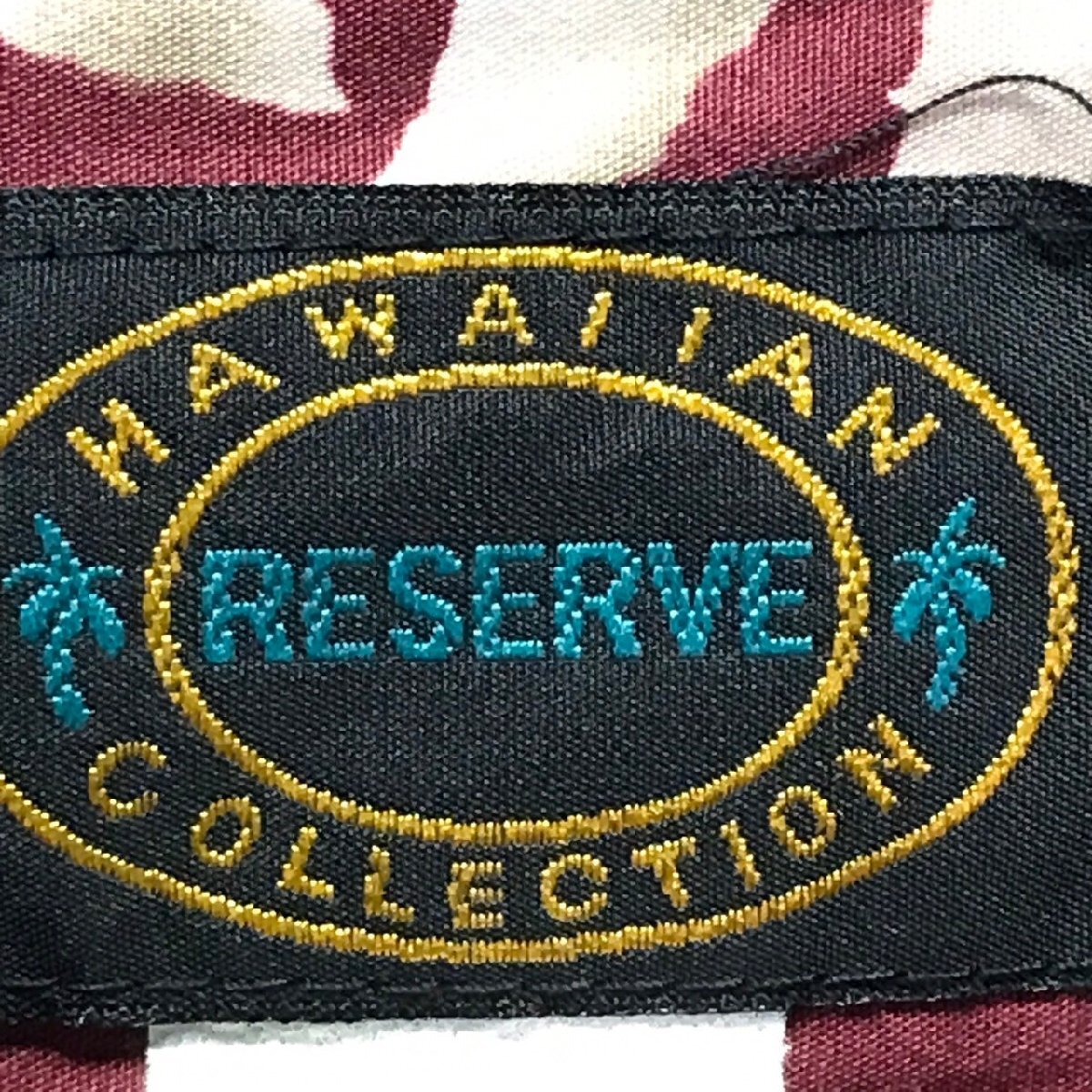 (^w^)b RESERVE リザーブ 80s 90s ヴィンテージ アロハ オープンカラー 開襟 シャツ トップス ハワイ Hawaii ハイビスカス ボルドー 8777iE_画像8