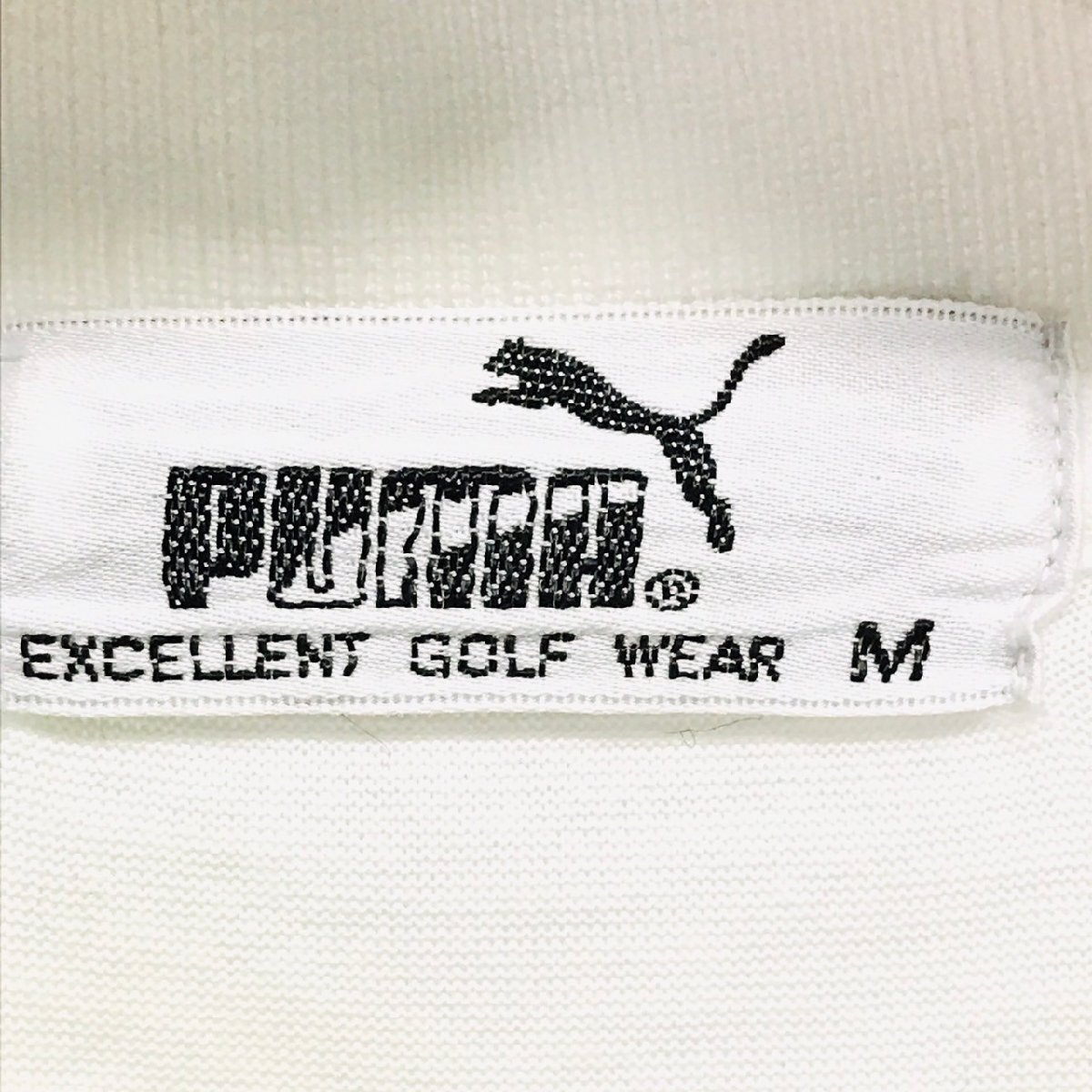 (^w^)b PUMA Puma 80s 90s Vintage короткий рукав Short рукав рубашка-поло спорт одежда Golf GOLF Logo вышивка белый M 8908iE