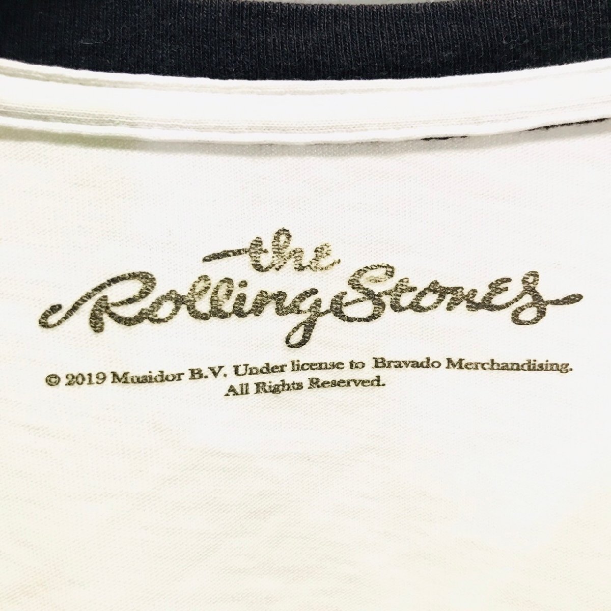 (^w^)b GU ジーユー the Rolling Stones ローリング ストーンズ デザイン リンガー T Tee シャツ チビT ロック バンド ホワイト S 8703iE_画像8