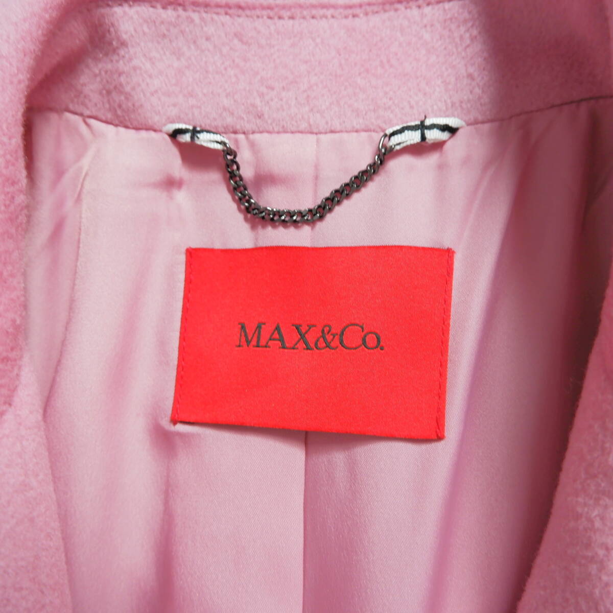 ◆美品◆ MAX&Co. マックス&コー マックスマーラ ラナウェイ ベルト ウール ロング コート ピンク レディース 46 XL ◆大きいサイズ 0064E0_画像6