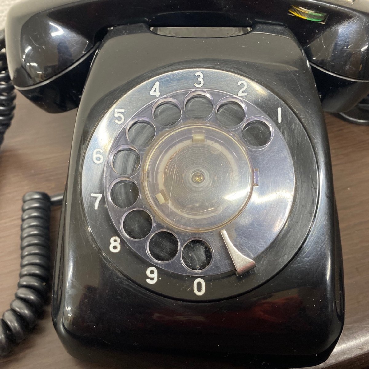 * Junk * antique miscellaneous goods treatment * Showa Retro Japan electro- confidence telephone ( stock ) dial type black telephone /USED Λ*