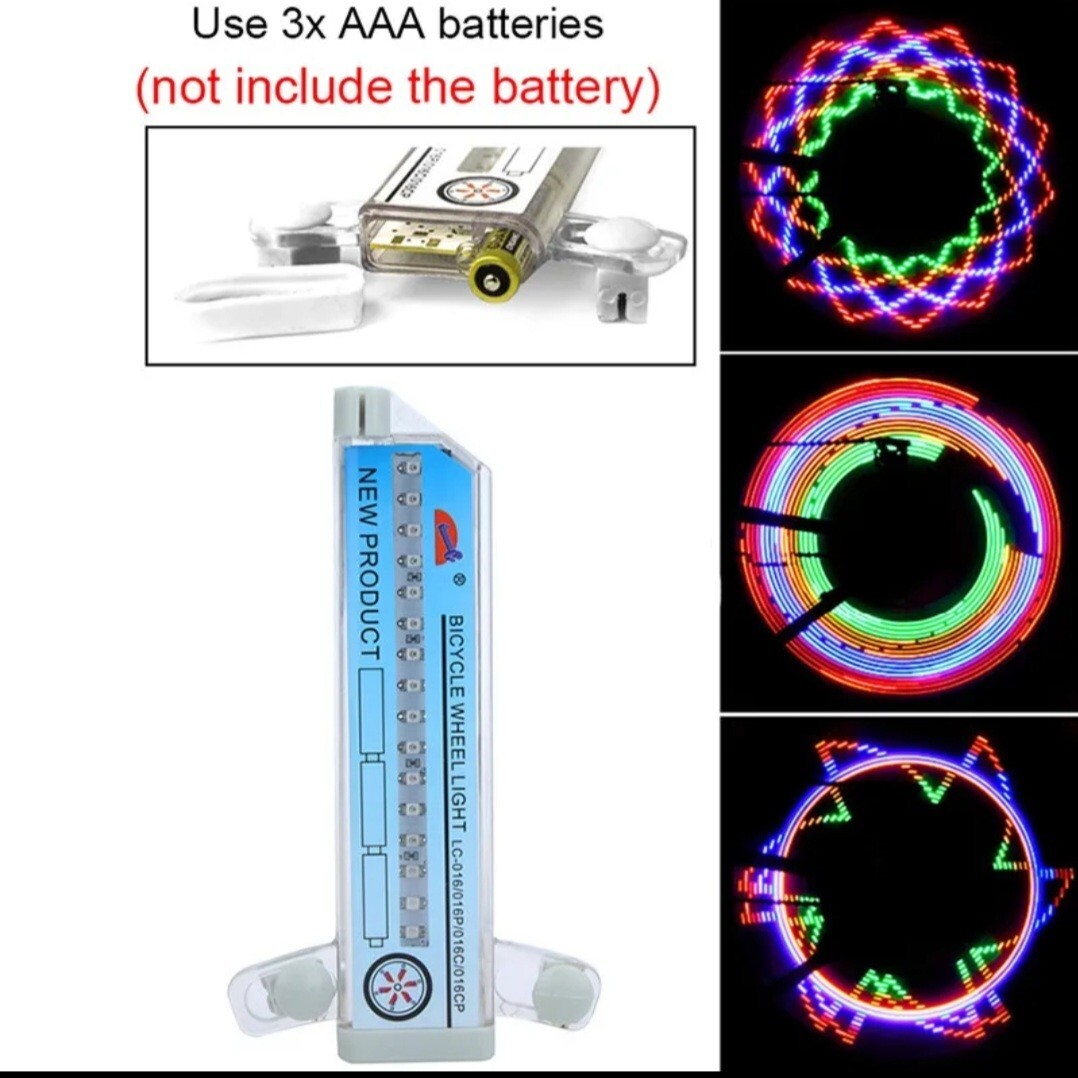 自転車 ホイールライト LEDスポークライト取付簡単 前後2個セット 疾走アート へんしんバイク ロードバイク マウンテンバイク ママチャリ_画像4