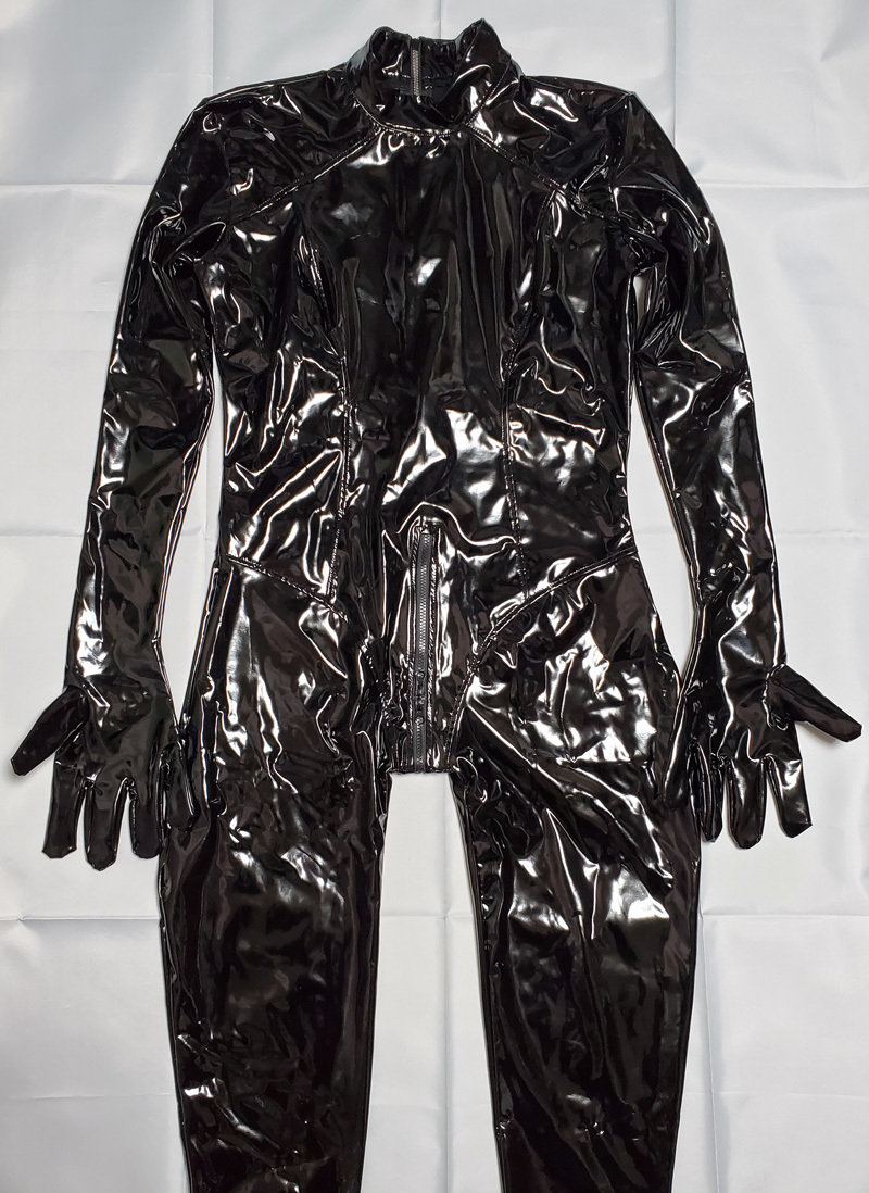 【コスプレ衣装】光沢 エナメル SMボンテージ衣装 キャットスーツ 4XL　大きいサイズ