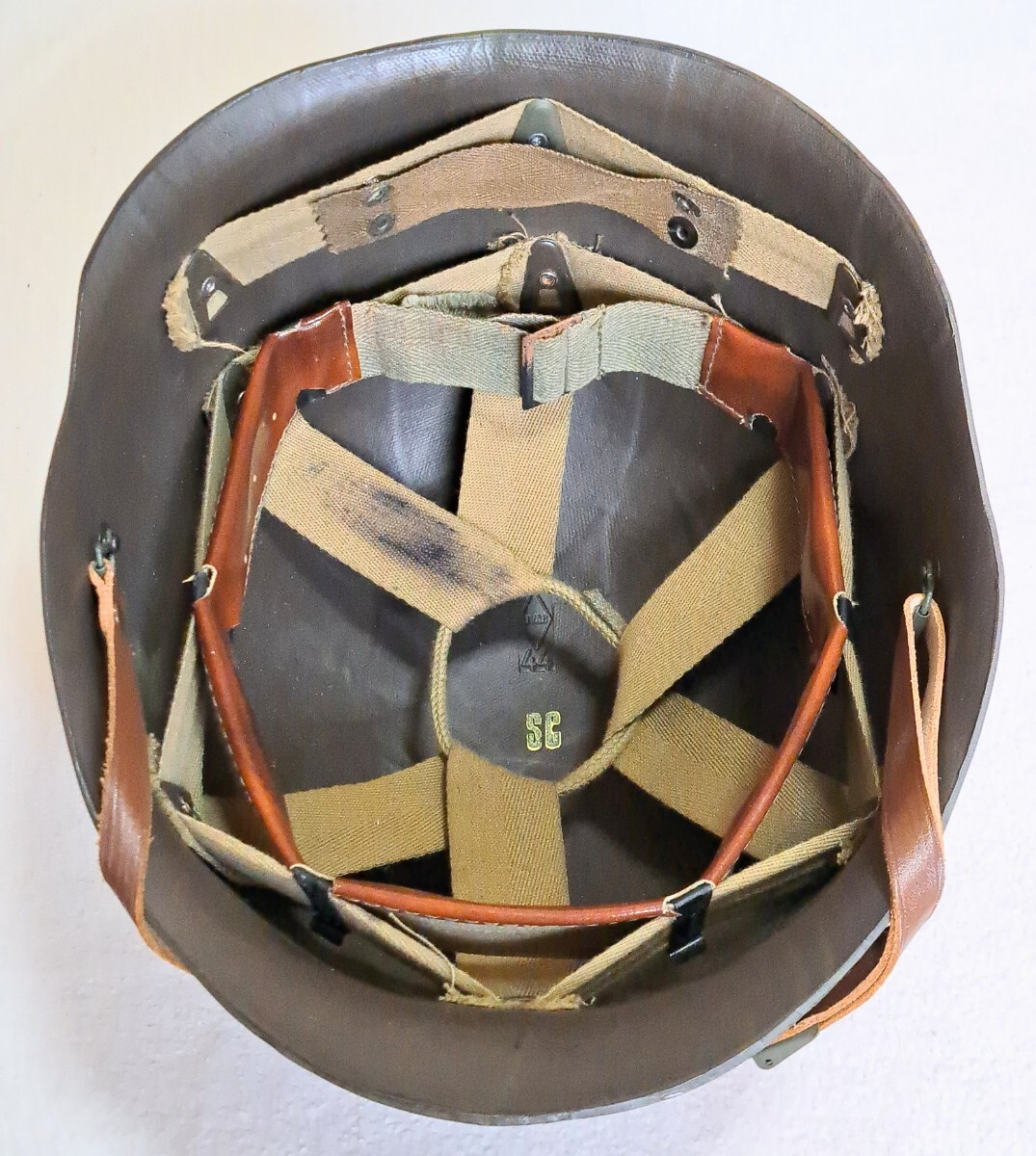WW2 US the US armed forces front si-m. fixation be il. steel helmet . abroad replica. low pressure liner. set.