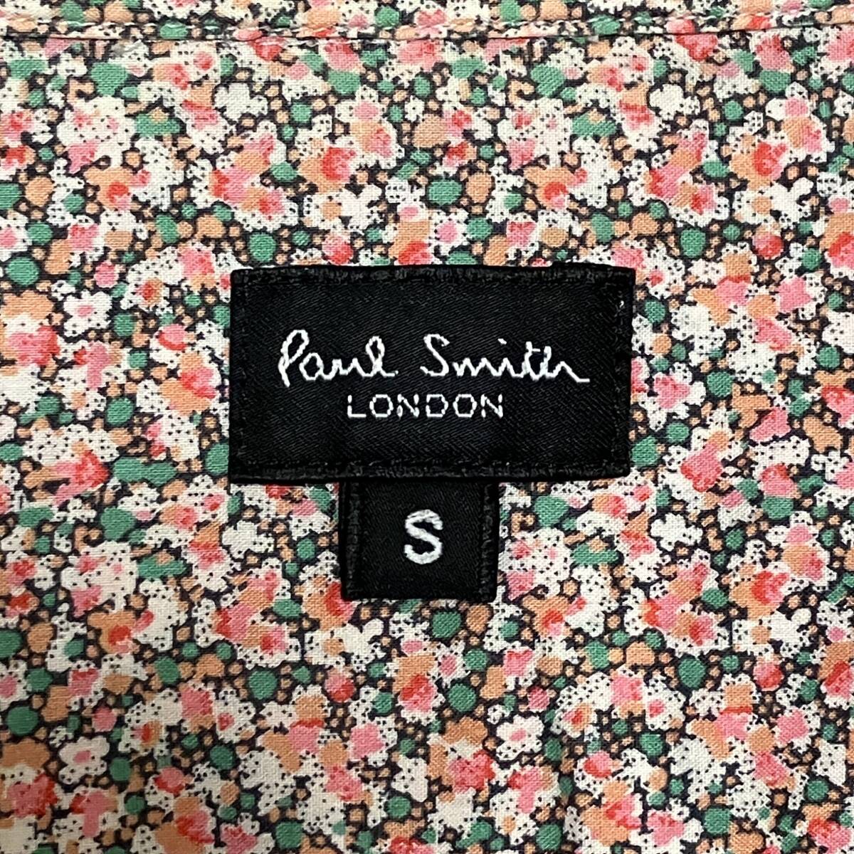 Paul Smith LONDON 花柄 半袖 シャツ メンズ Sサイズ 日本製 ポールスミス ロンドン ボタニカル 小花 総柄 フローラル 柄シャツ4040201_画像4