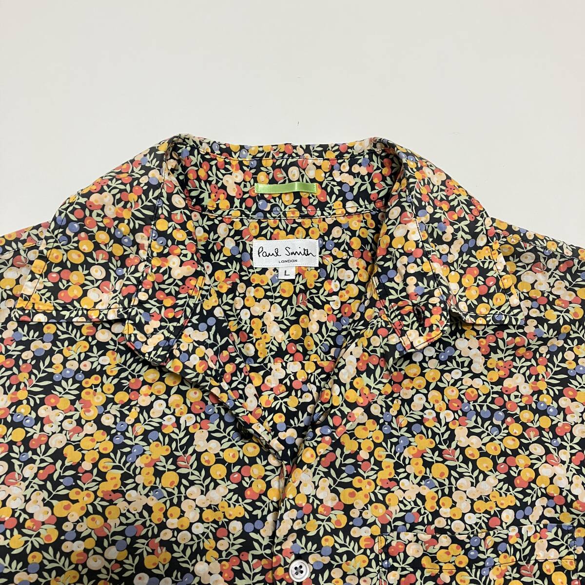 Paul Smith LONDON リバティ 花柄 半袖 シャツ メンズ Lサイズ 日本製 ポールスミス ロンドン ボタニカル 小花 総柄 柄シャツ 4040205_画像5