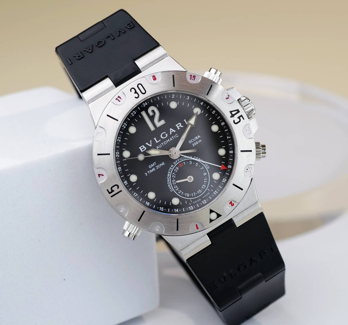 ブルガリ ディアゴノ スクーバ GMT オートマティック メンズ Bvlgariの画像2