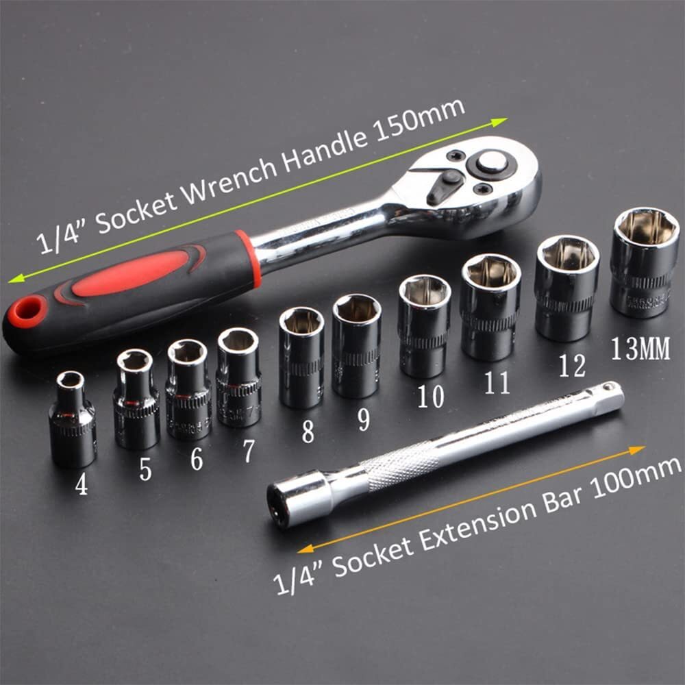 【特価商品】YWHWLX ソケットレンチセット 差込角6.35mm(1/4") 六角ソケット クイックリリースラチェットハンドル _画像8