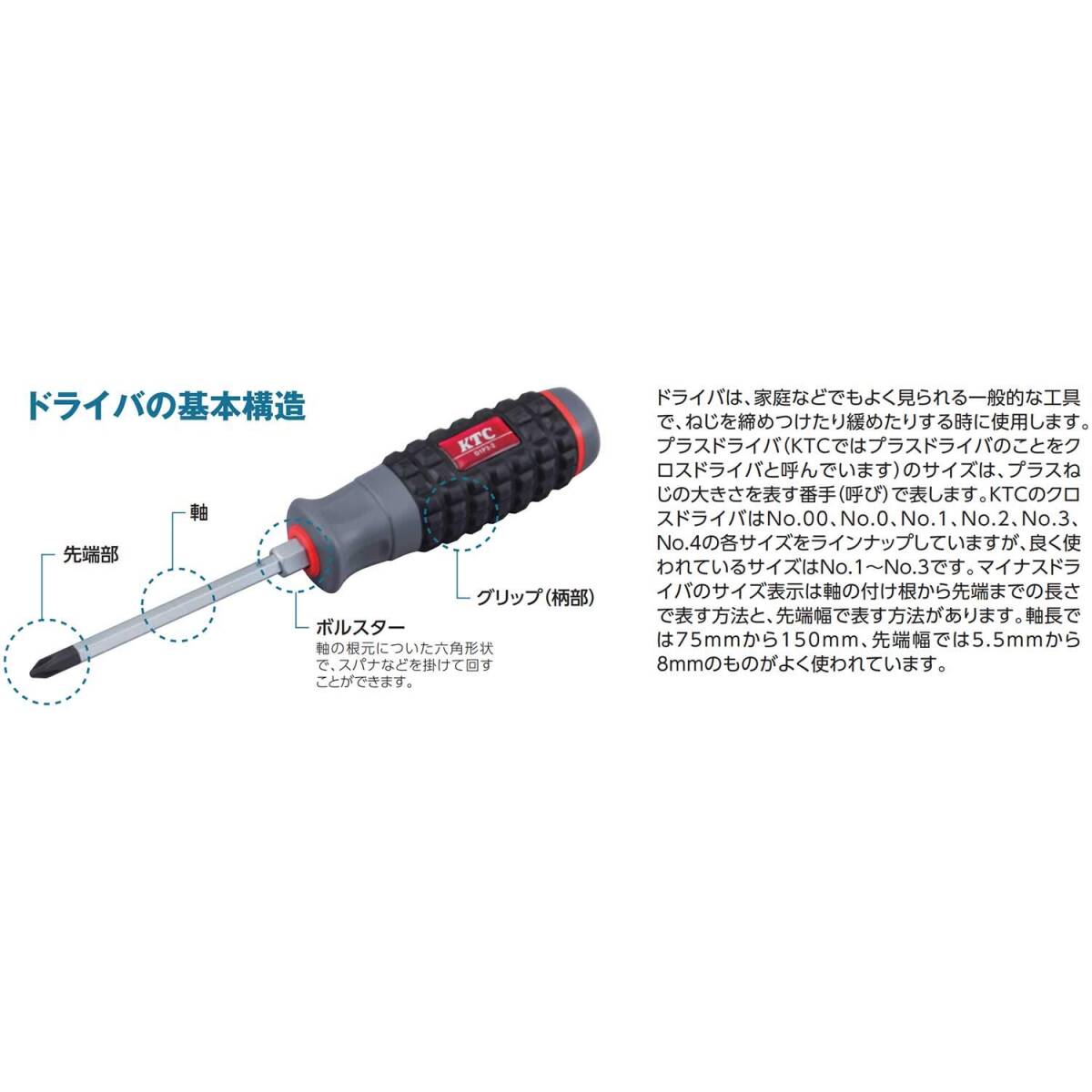 【特価商品】京都機械工具(KTC) ソフトラウンドドライバー マイナス D8M-615_画像3