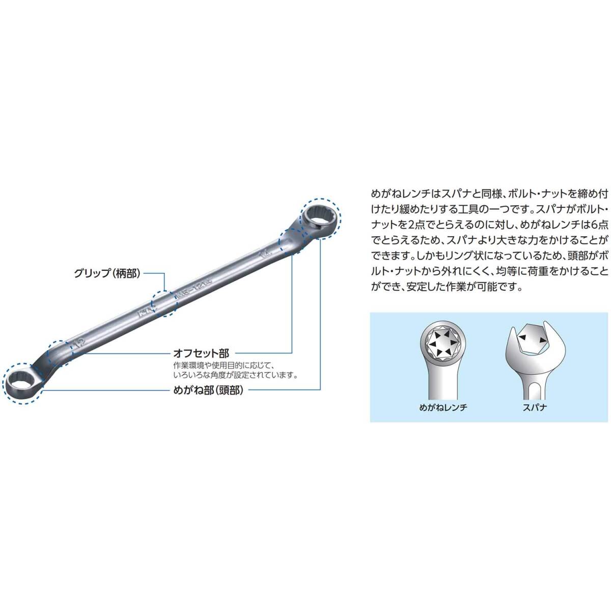 【特価商品】京都機械工具(KTC) 超ロングストレートメガネレンチ M160-8X10_画像3