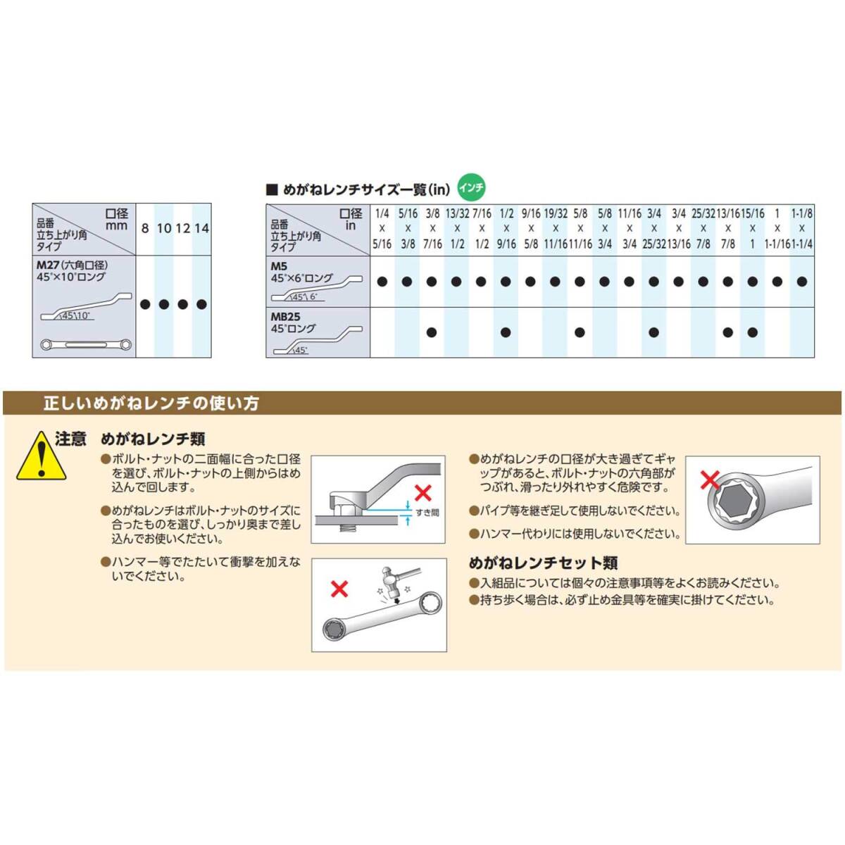 【特価商品】京都機械工具(KTC) 超ロングストレートメガネレンチ M160-8X10_画像8
