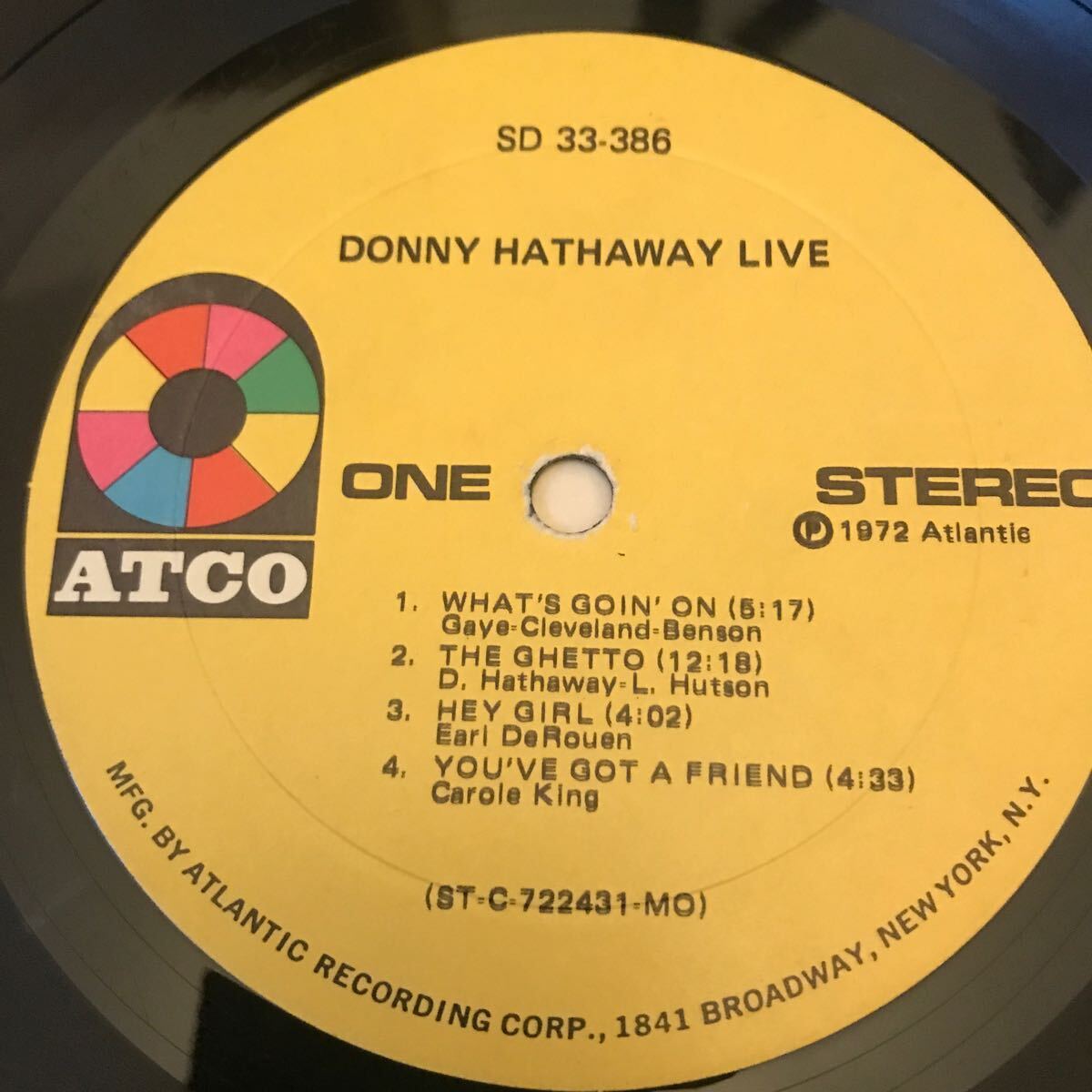 【LP】DONNY HATHAWAY / live / USオリジナル / ダニー・ハサウェイ_画像3