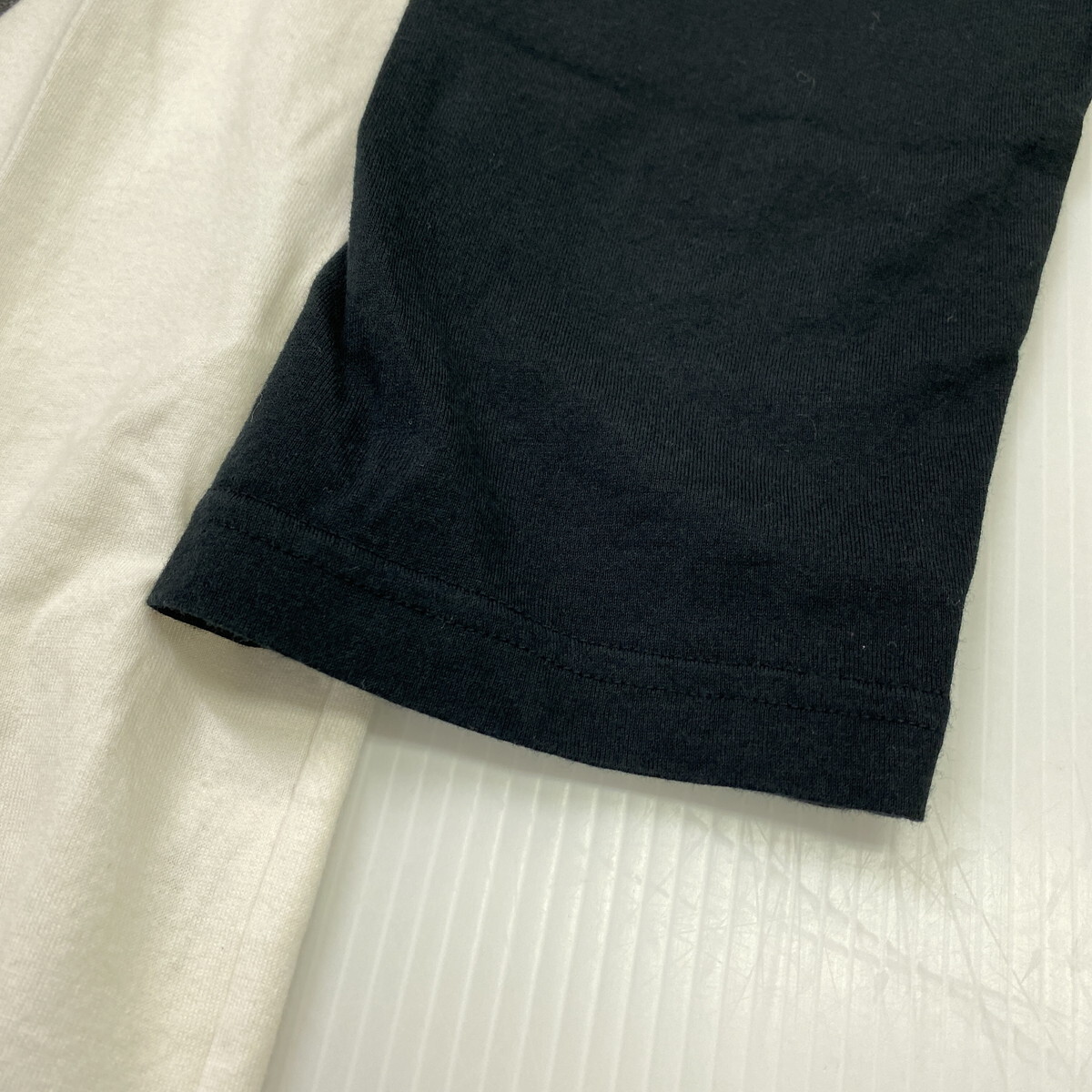 HYSTERIC GLAMOUR ヒステリックグラマー 7分袖ラグランカットソー S ブラック ホワイト 黒 白 Tシャツ ロゴ ガールの画像4