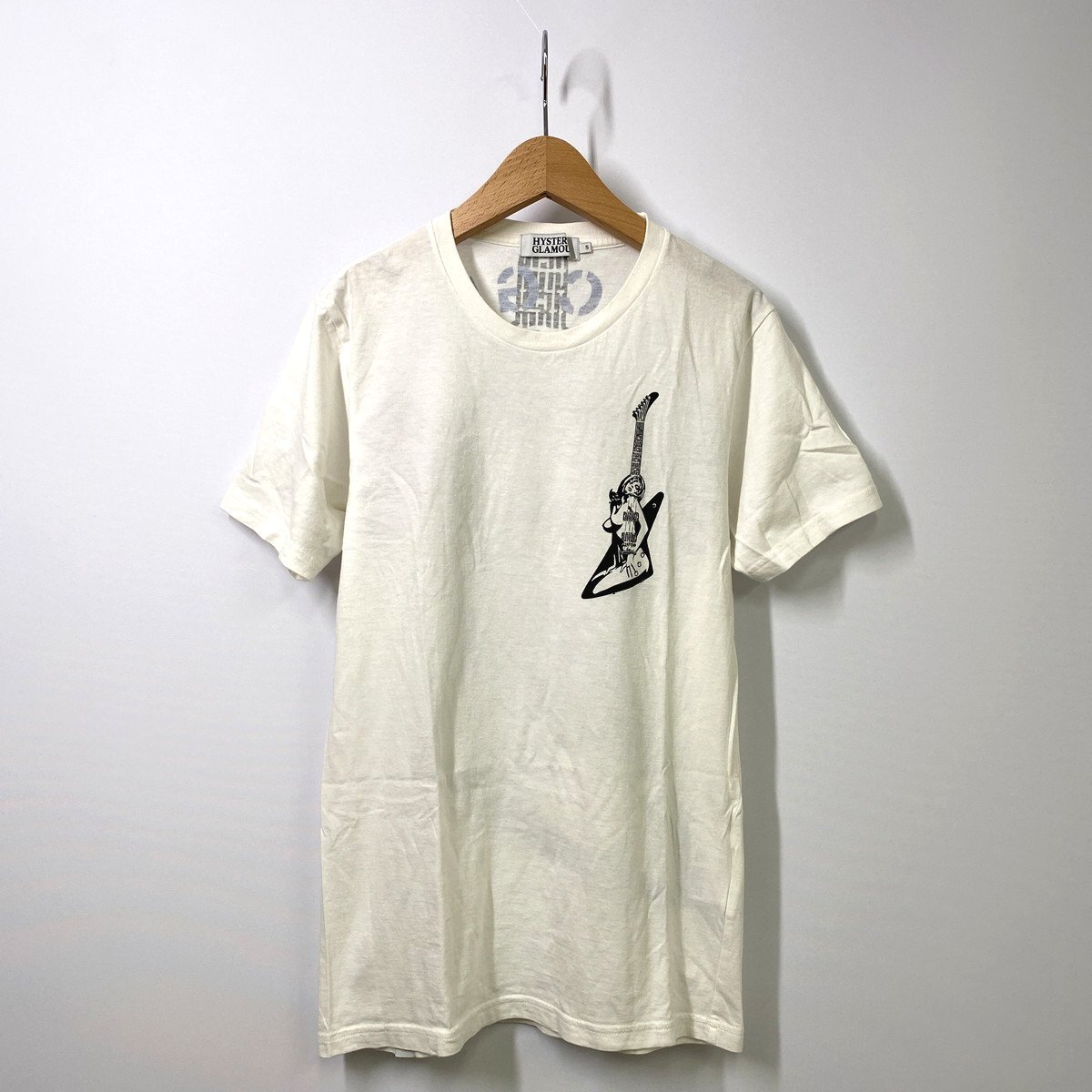HYSTERIC GLAMOUR ヒステリックグラマー ギターガール Tシャツ S ホワイト 白 半袖 ロゴの画像2