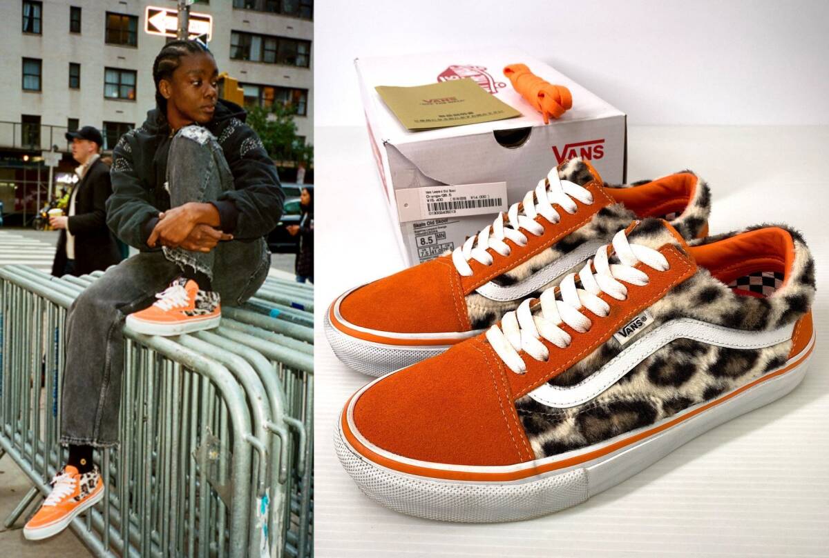 【26.5cm 23AW】Supreme × VANS LEOPARD OLD SKOOL レオパード オールドスクール オレンジ 豹柄 スエード スニーカー シュプリーム バンズの画像1