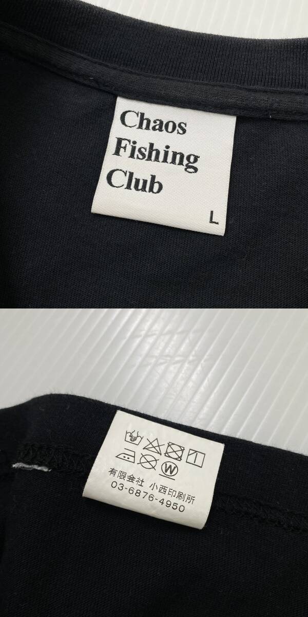 Chaos Fishing Club カオスフィッシングクラブ 半袖ロゴTシャツ L ブラック 黒_画像4