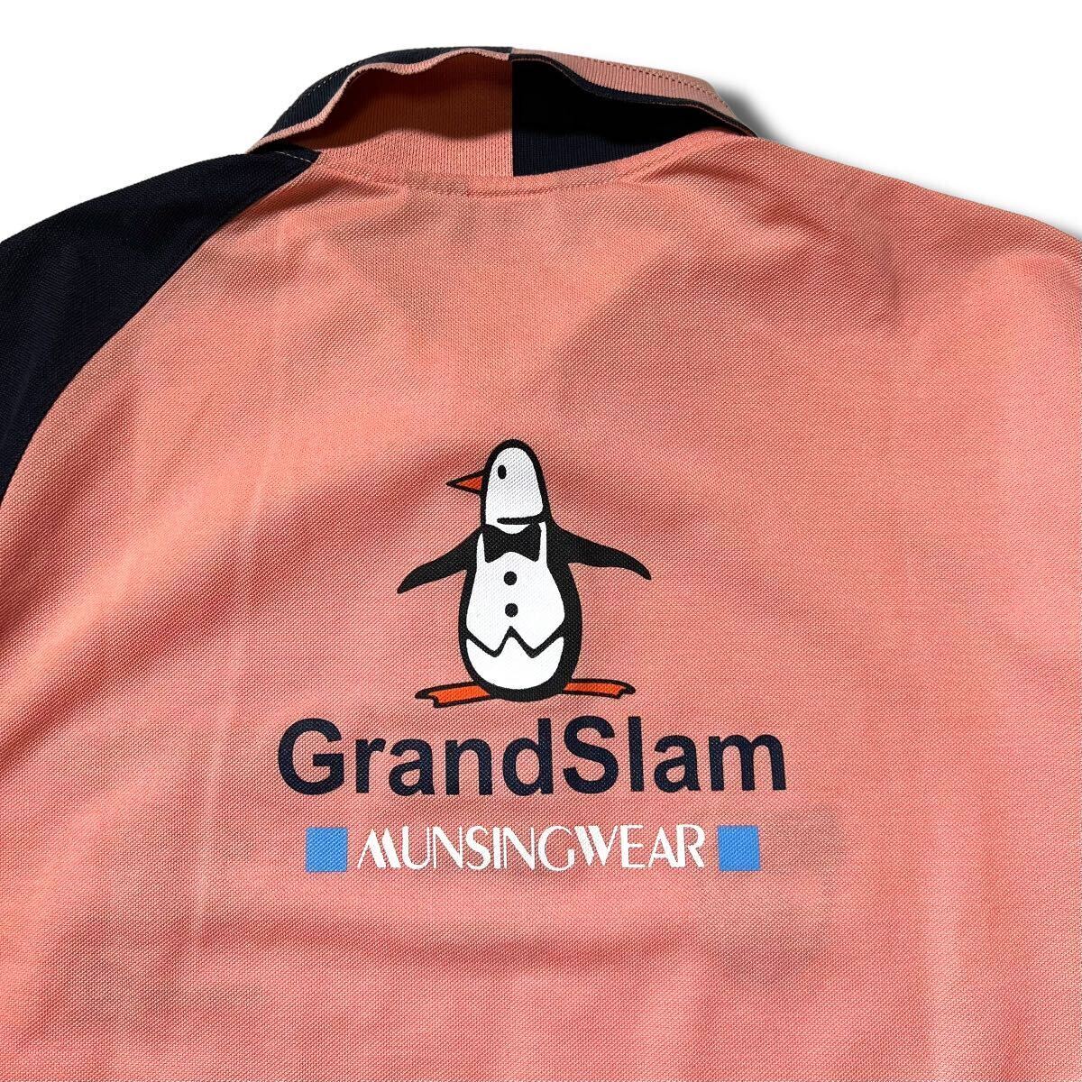  beautiful goods MUNSING WEAR Grand Slam dry Golf polo-shirt with short sleeves Lbai color badge embroidery print Munsingwear wear Grand s Ram 