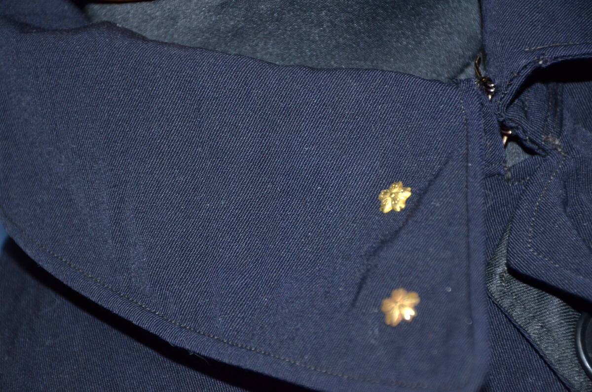 * Milky Way 4 navy .. winter mantle with a hood thick navy blue . collar Sakura chapter 2 piece Yokosuka 