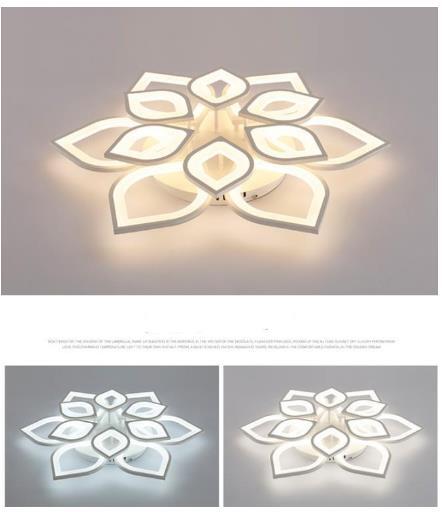 極美品☆ シャンデリア リビングルームリモコン アクリル 照明器具 天井照明 蓮の花の形 Led 屋内ランプ ホーム 調光可能_画像3