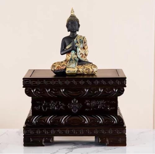 高品質 未使用 仏像台　仏教美術 仏台（小）黒 高さ15センチ_画像3