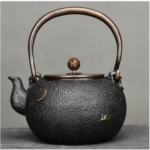 新入荷☆ 鉄器 老鉄瓶 提梁壺★ 新品 茶道具対応 鉄やかん 鉄分補給 鉄びん_画像2