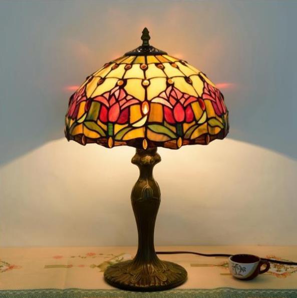  прекрасный товар * Tiffany лампа stain do лампа витражное стекло античный цветочный принт retro мебель украшение украшение предмет . освещение настольный стол te-b