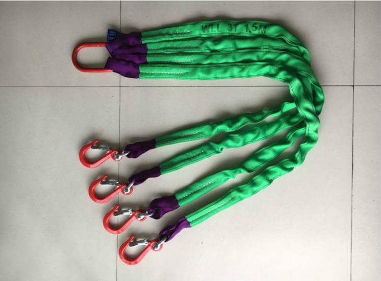 4ps.@ hanging belt sling sling belt work for load hanging alloy steel made hook attaching ring attaching polyester made 1.5m withstand load 3t belt width 5cm