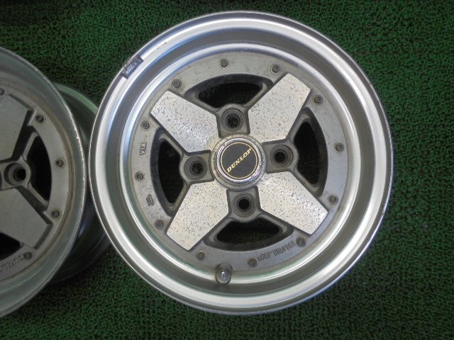 5EM102BA13 ) 送料無料 旧車 DUNLOP TE-E 13インチアルミホイール4本セット 13×6JJ 114.3×4H +15_画像5