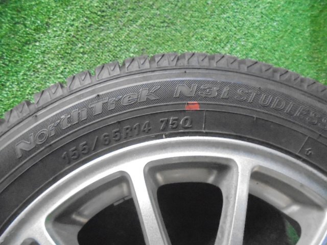 5EW314BC10) 送料無料　2021年製 155/65R14 NorthTrek N3i スタッドレスタイヤ+14インチホイール4本セット_画像3