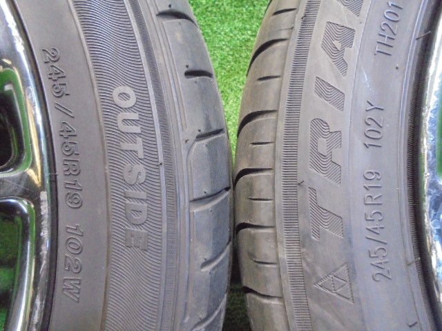 5EK723AA2) 送料無料 245/45R19 EAGLE LS EXE ＆ TRAIANGLE 夏タイヤ+レクサスLS純正オプション スパッタリング 19インチホイール4本セット_画像5