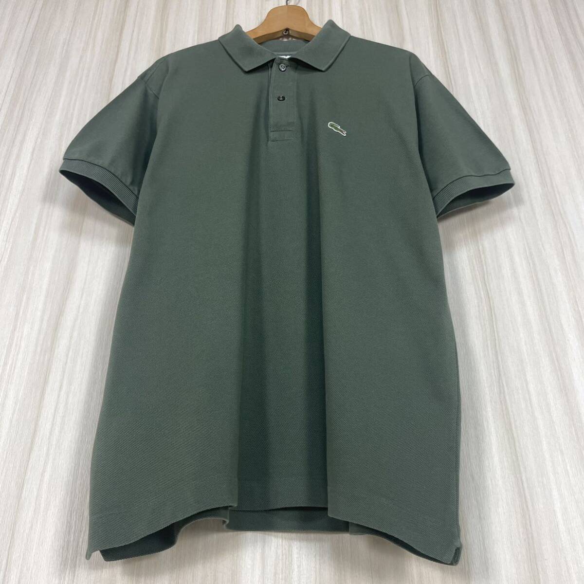 ☆入手困難☆クラッシックフィット☆希少カラー☆LACOSTE ラコステ ワニ 鹿の子 半袖ポロシャツ サイズ6 カーキ XL アースカラー 古着_画像5