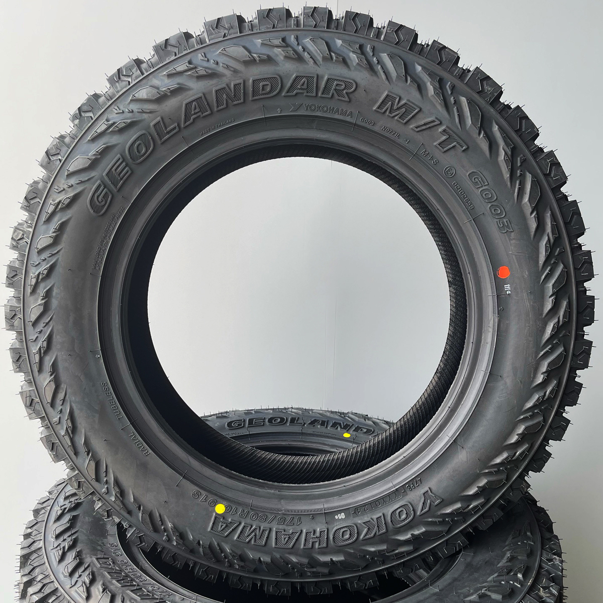 即納 最短当日発送→翌日お届け 2024年製 新品 ヨコハマ GEOLANDAR M/T G003 175/80R16 175/80-16 4本 正規品 ジムニー 4本送料込50000円_画像2