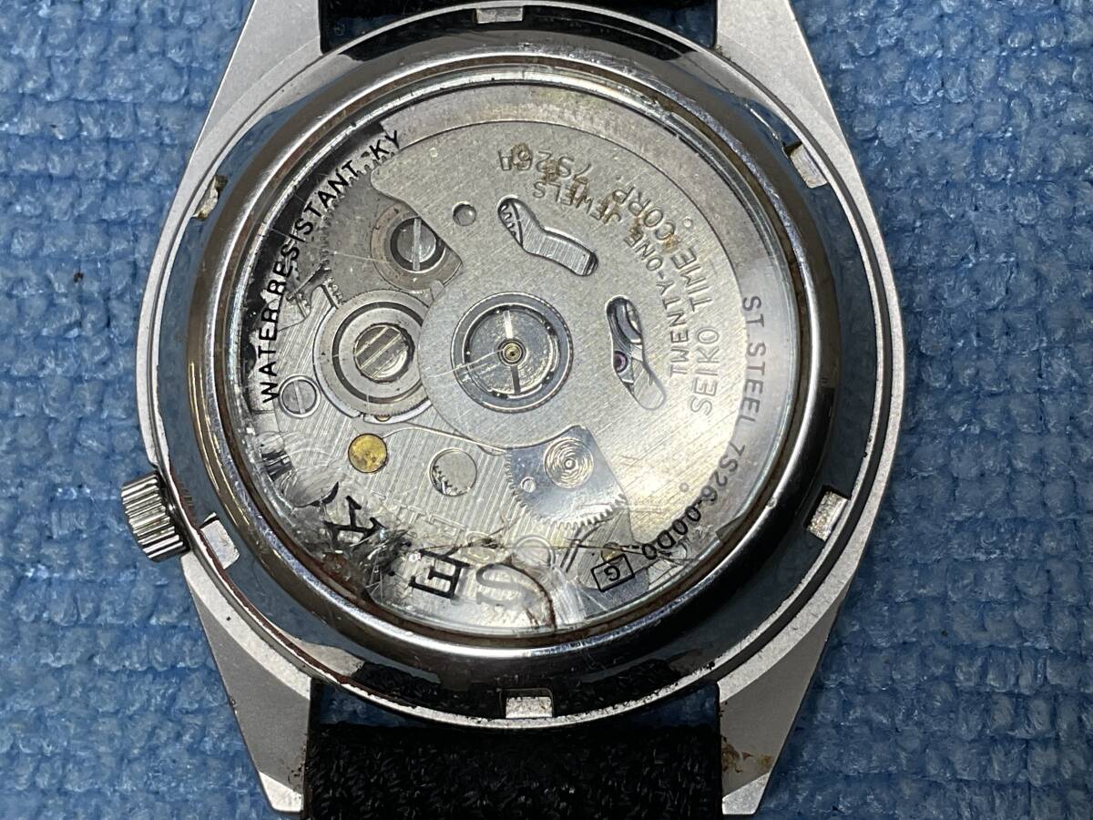 SEIKO 自動巻　腕時計　7S26−00D0 スケルトンバック　21石　ミリタリーウォッチ　稼働品　難ありジャンク品　【5860】_画像5