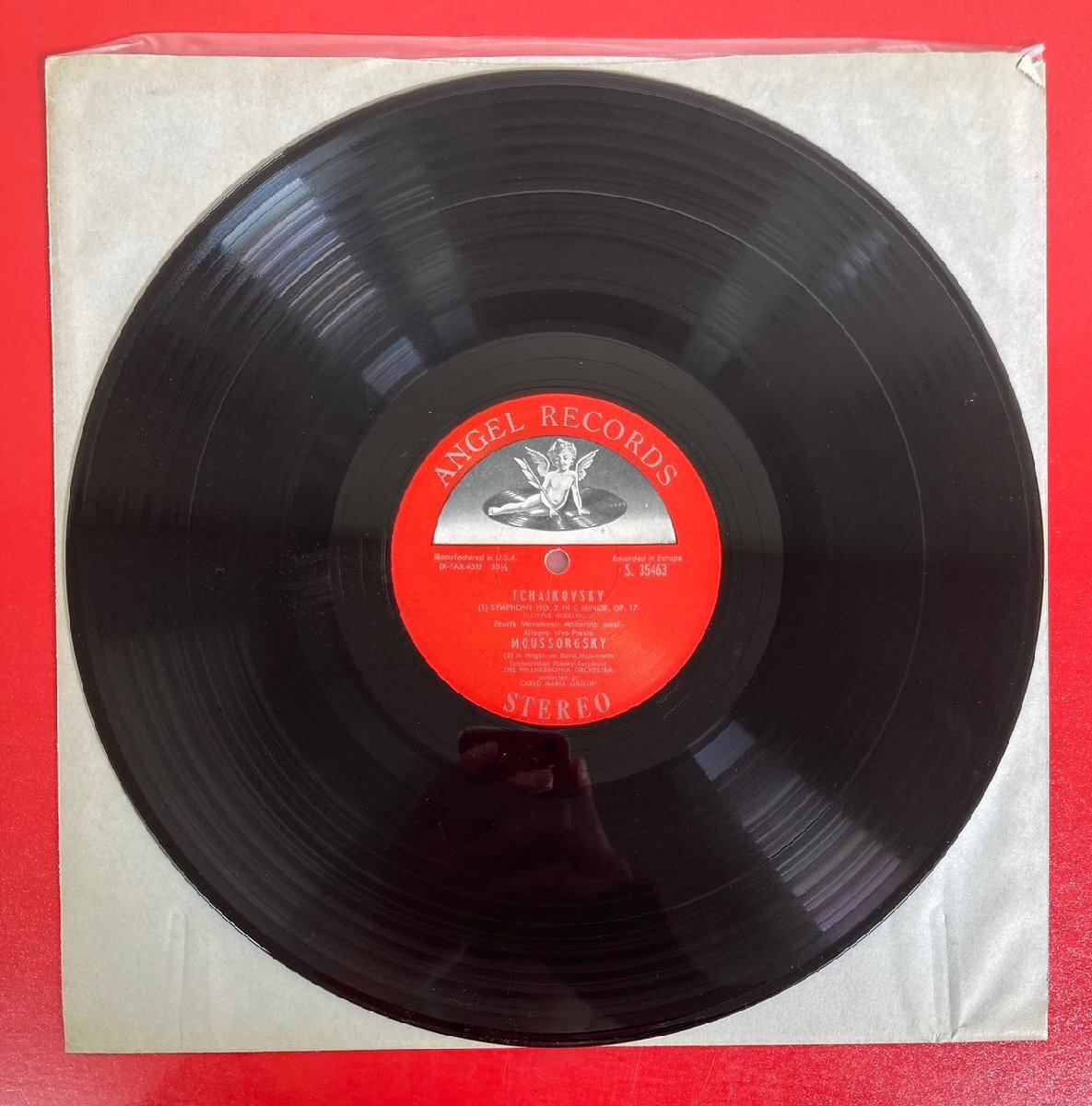 【レコードコレクター放出品】 LP　ジュリーニ　チャイコフスキー 交響曲 第2盤　ムソルグスキー 禿山の一夜　米盤　ANGEL RECORDS_画像3