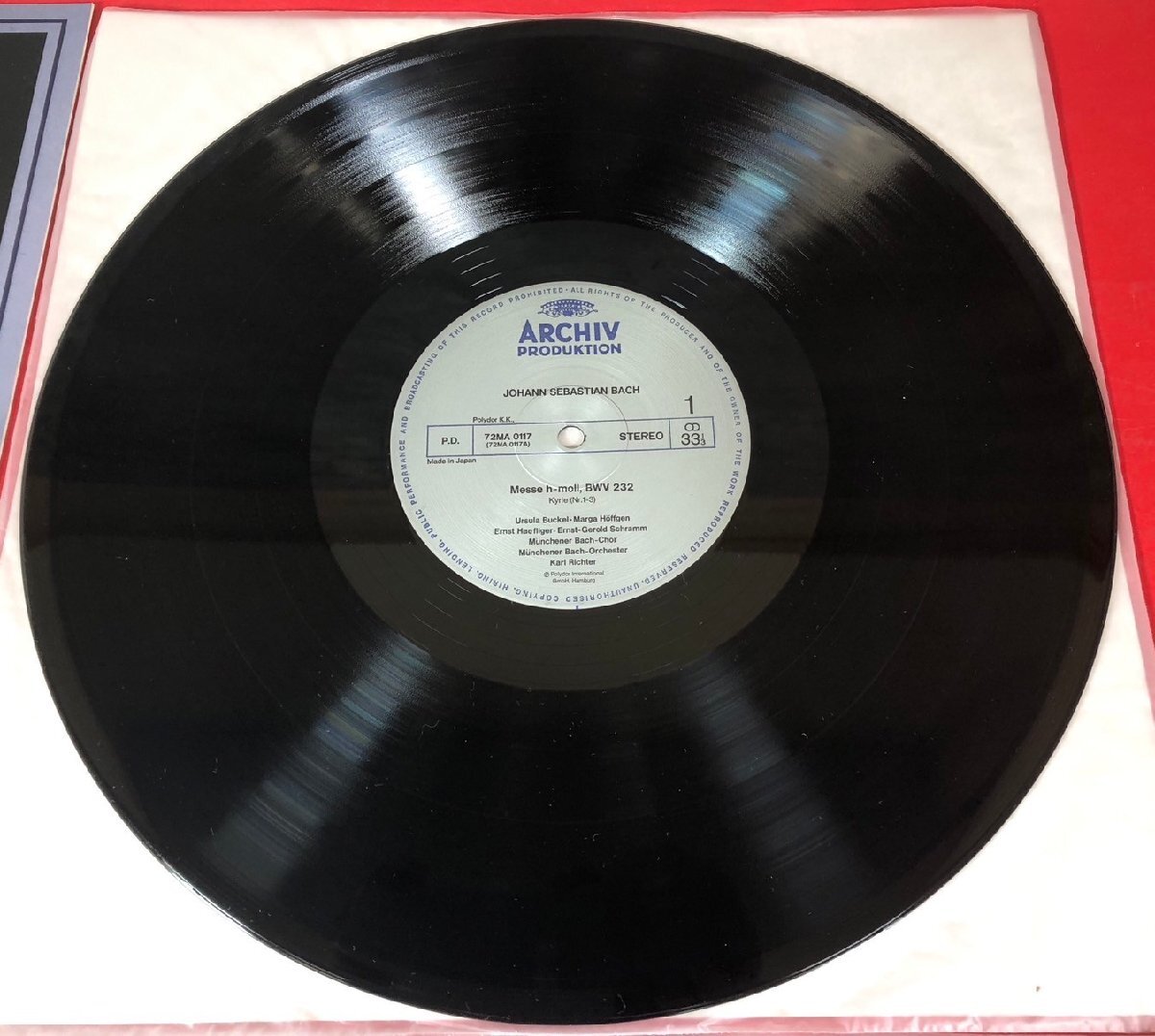 【レコードコレクター放出品】 LP リヒター バッハ ミサ曲 ロ短調 1969年 東京文化会館大ホールにて 3枚組 ボックス 帯破れありの画像4