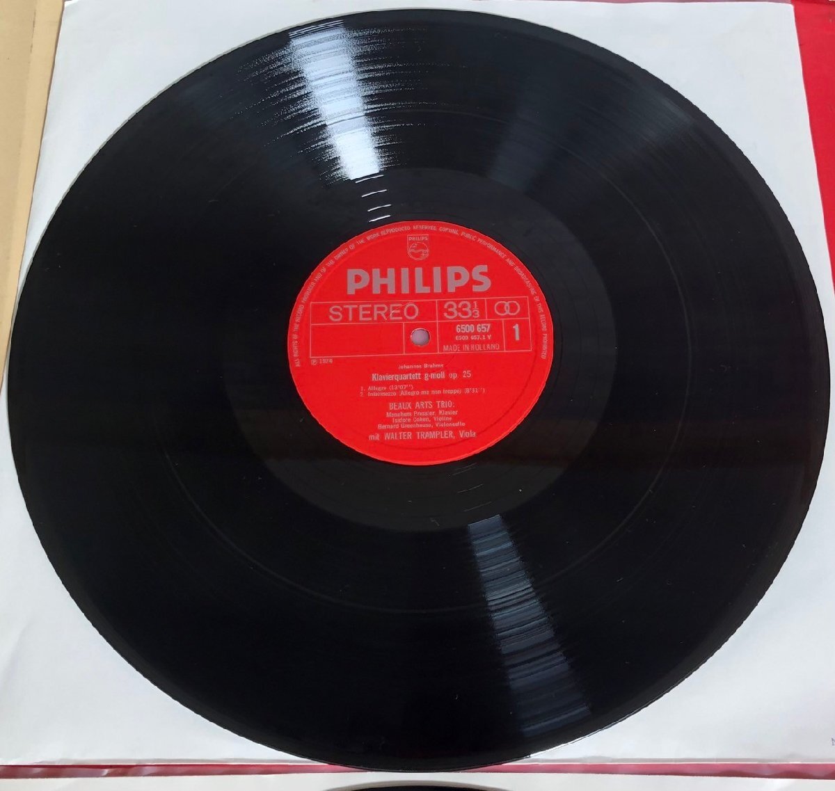 【レコードコレクター放出品】 LP ボザール・トリオ ブラームス ピアノ四重奏曲 全曲 3枚組 蘭PHILIPSの画像4