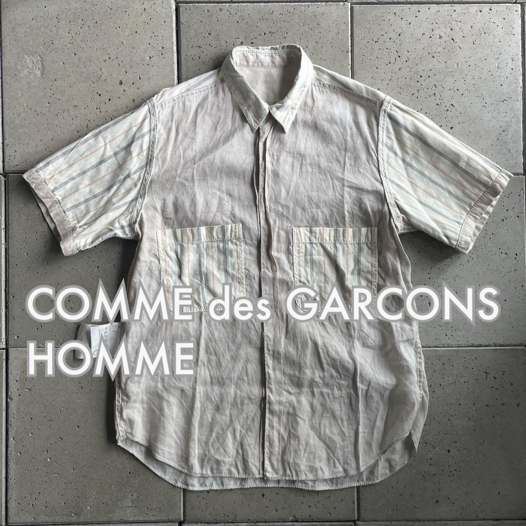 2000s【COMME des GARCONS HOMME コムデギャルソン オム】リバーシブル インサイドアウト リネン 麻 シャツ M_画像1