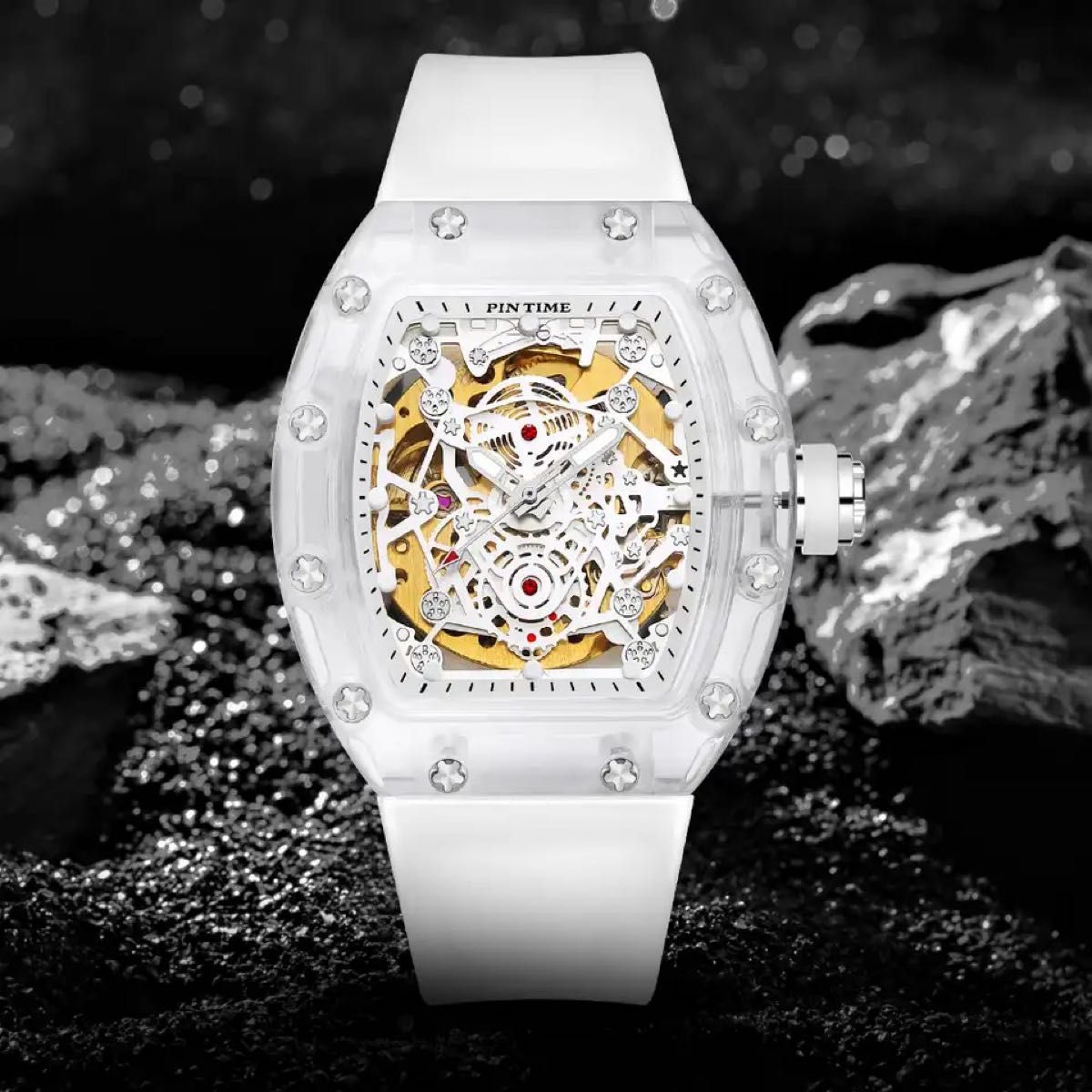 【日本未発売 アメリカ価格20,000円】PINTIME リシャール トゥールビヨンオマージュ ブランド腕時計 高級腕時計