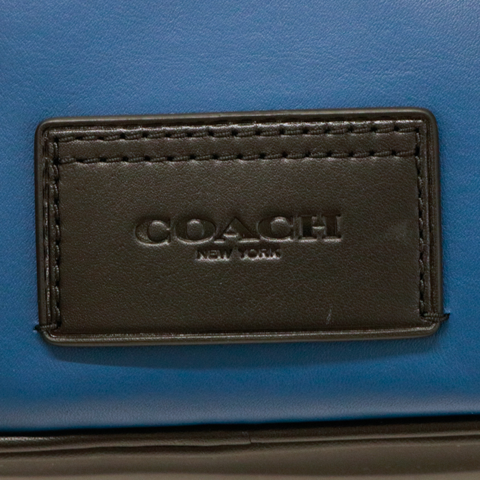 コーチ COACH トラック クロスボディ PVC レザー シグネチャー C2725 ショルダーバッグ ブラック ベージュ ブルー 美品 中古_画像6