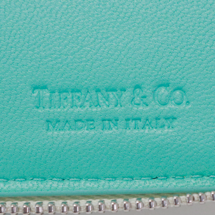 ティファニー アンド コー Tiffany & Co. マルチケース レザー ミディアムウォレット ティファニーブルー ホワイト 美品 中古_画像10