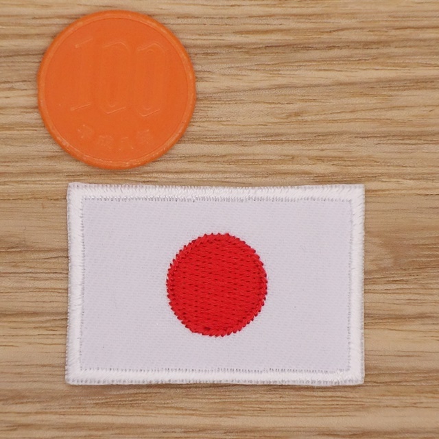 【Ｍサイズ】アイロンワッペン NO.901 日章旗 日本国旗 日本代表 ＪＡＰＡＮ にっぽん 愛国 国旗 人気 アップリケ 【郵便定形】_複数枚の時はおっしゃって下さい。