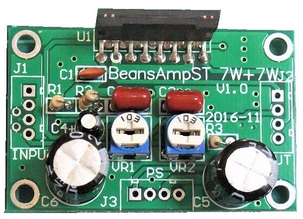 Beans-AmpST 7W＋7W　CD(TDA7266SA)汎用ステレオアンプ基板キット_画像1