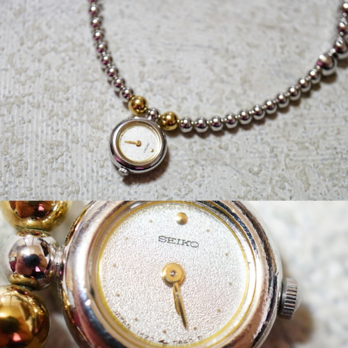 613 SEIKO/セイコー 時計 ペンダント ネックレス ヴィンテージ アクセサリー アンティーク 装飾品 不動品_画像1